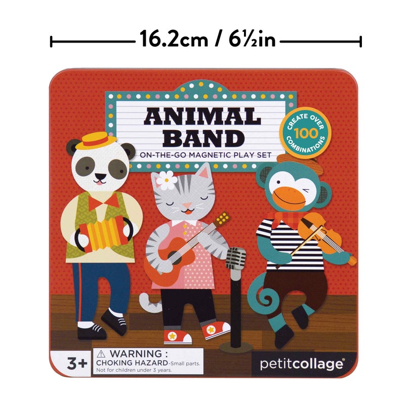Petit Collage Magnetic Play Set, Animal Band â€“ Mix & Match Magnetic Game Board, Ideal for Ages 3+ â€“ Includes 2 Magnetic Scenes and over 25 Magnet Pieces, Ideal Travel Activity for Kids - Image 5